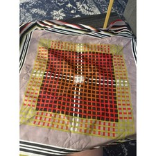 Vintage Scarf with Square Geometric Pattern