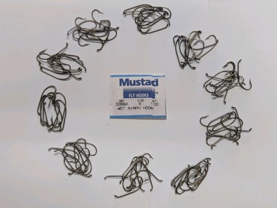 (100) MUSTAD (SIZE 6) FISHING HOOKS (BRONZE) -QUALITY NO. 3399A