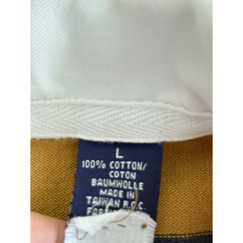 Vintage Gap Rugby Shirt Mens Size Large Blue Gold Stripe Long Sleeve Polo Y2K - Picture 5 of 9