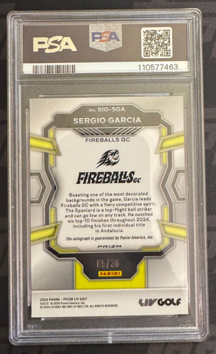 2024 PRIZM LIV GOLF SERGIO GARCIA WHITE MOJO PRIZM SIGNATURES AUTO /35 PSA 10 - 第 2/2 張圖片