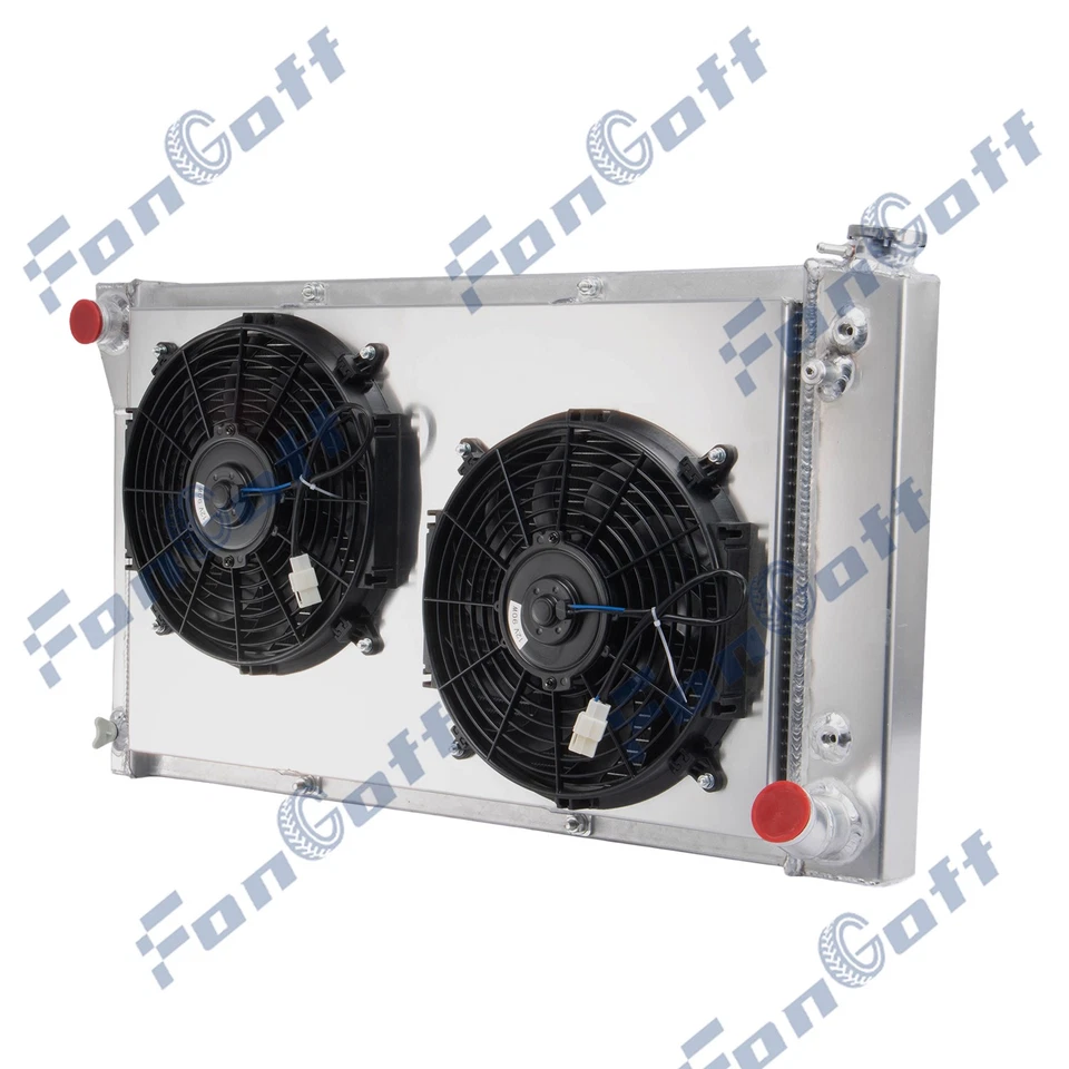 4 Row Aluminum Radiator+Shroud Fan for 67-72 1970 Chevrolet C/K C10 C20 C30 Foto 2 de 4