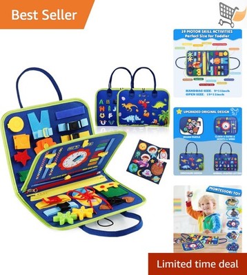 Montessori Busy Board Toy for 3-6  Olds Educational Sensory Activity
