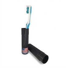 Toothbrush Holder - Black, Made in USA, with Ventilation Holes, for Toothbrus...