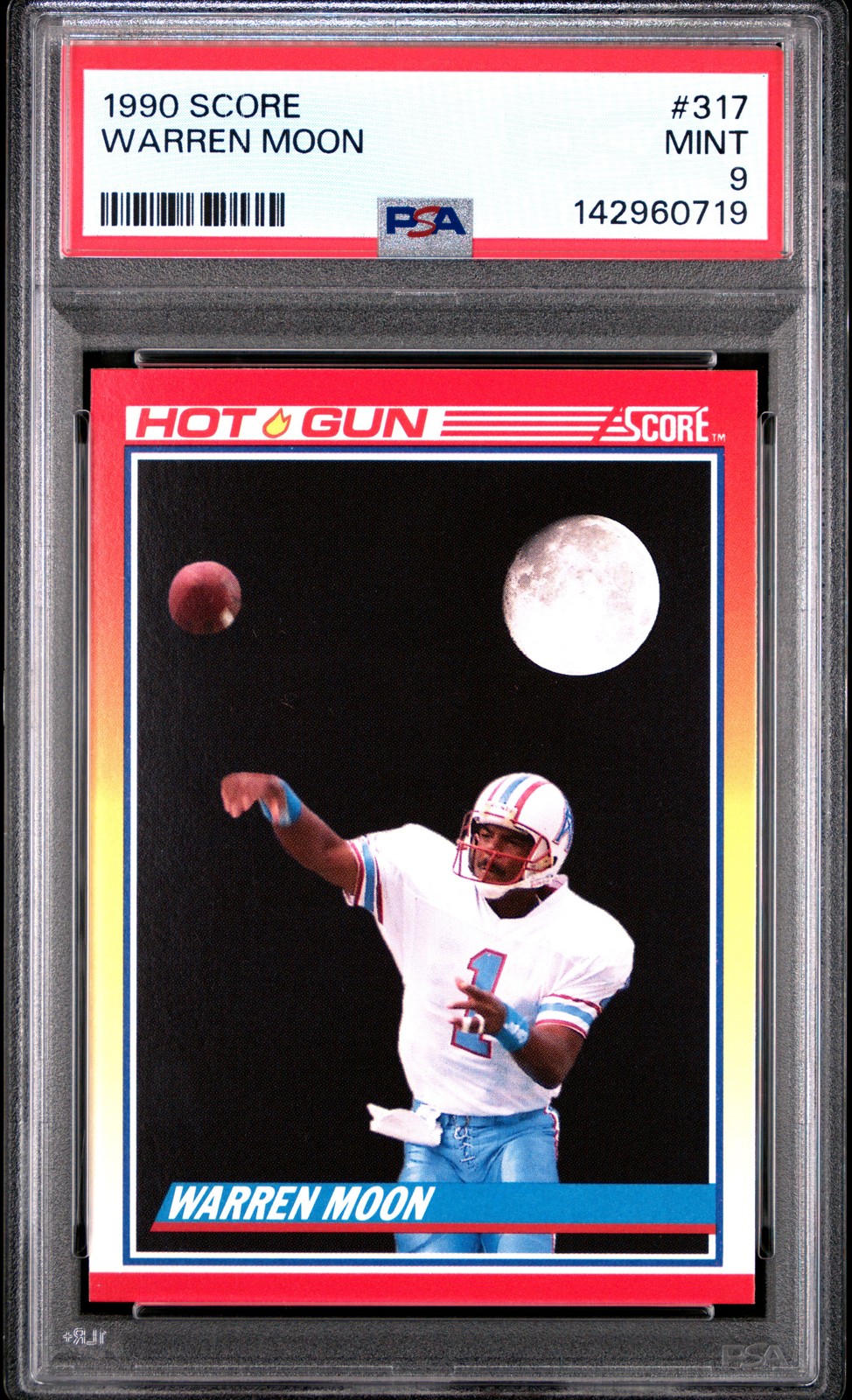 1990 SCORE #317 WARREN MOON PSA 9