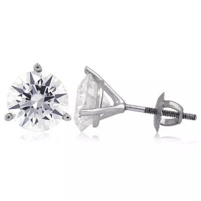 Ohrstecker massiv 14K Weißgold klassisch rund 0,70 ct natürlicher Diamant F VS2