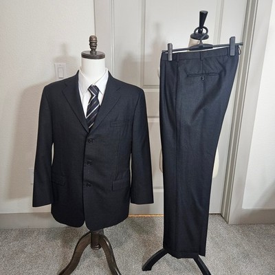 Hickey Freeman Loro Piana Super 150s Wool 2PCS Suit 42R Mens Gray 32x29 Pants