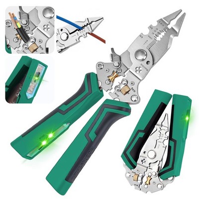 16-IN-1 Foldable Wire Stripping Pliers, 2026 New Rechargeable 12-250V AC/DC T...