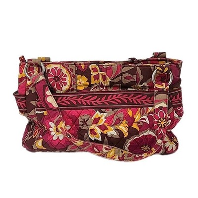 Vera Bradley Handbag in CARNABY Pleated Shoulder Bag Purse Retired Double Strap 