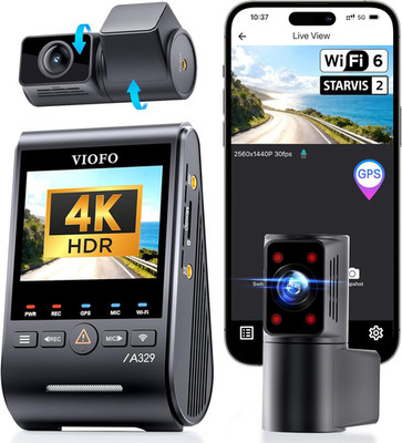 VIOFO A329S 3CH 4K Dashcam Vorne Hinten, 4K + 2K + 2K Dashcam Auto 3 Lens, Energ