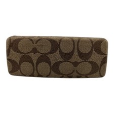 COACH Monogram Brown Hard Shell Eye Glass Case Glasses Sunglasses Case