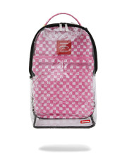 SPRAYGROUND - CLEAR DLX BACKPACK - CHECKED OUT PINK DRIP