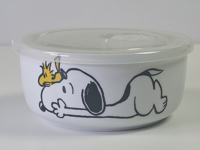 #ad #ad Peanuts Snoopy Woodstock Ceramic Bowl with Pressure Relief Vented Lid 2021 $19.99
