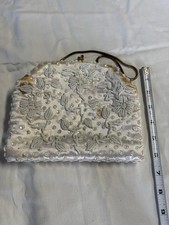 Vintage Clutch, Beaded, Retro Fashion, Formal, Gold, Chain Handle