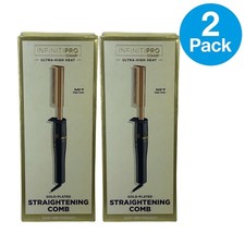 InfinitiPRO by Conair Gold-Plated Straightening Comb 345 F 2 Pack New