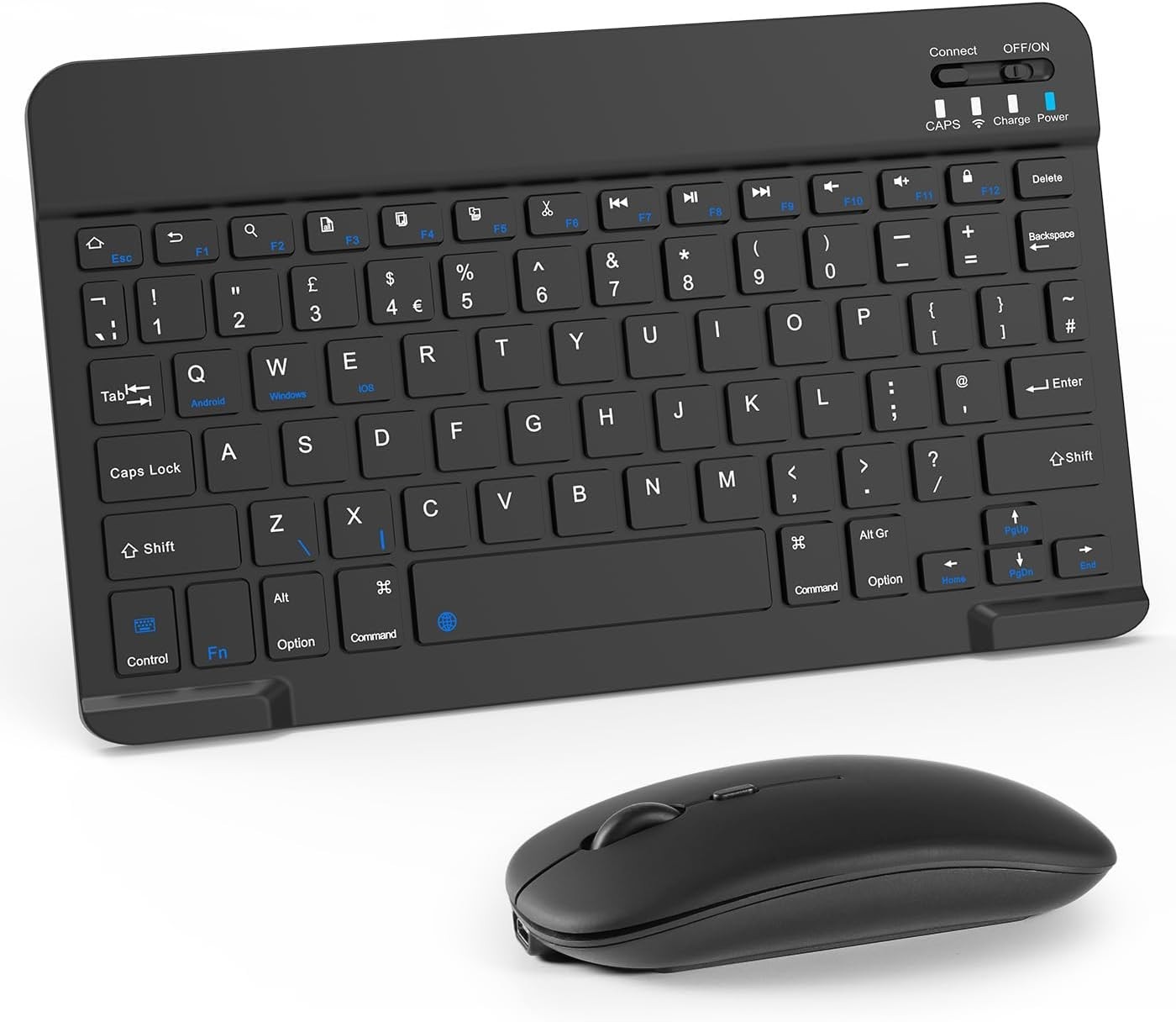 Clavier et souris Bluetooth ultra fin pour tablette Android avec batterie longue durée