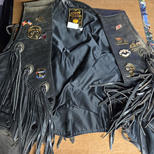 Womens Vintage Gypsy Leather Made In USA Biker Jacket W/ Vintage Pins Size 6