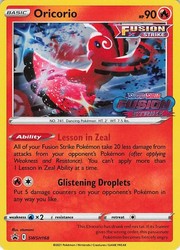Oricorio SWSH168 Prerelease Promo Holo (Fusion Strike)