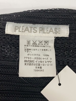 PLEATS PLEASE ISSEY MIYAKE◆ノースリーブブラウス/3/ポリエステル/BLK/PP93-JK564 Pleats Please Issey Miyake Sleeveless Blouse Size 3 Black