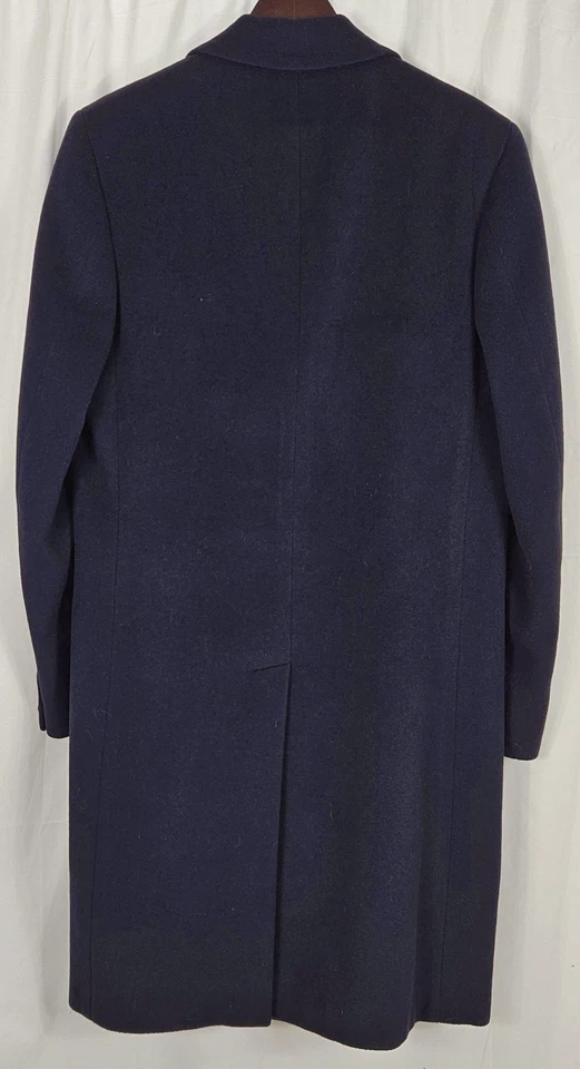 MINT Men's Hart Schaffner & Marx Silver Trumpeter 100% Cashmere Overcoat Navy XL - Image 3 of 4