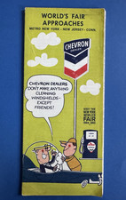 1964 New York World's Fair Approaches by Chevron - Roadmap & Fair Map, NY NJ CT