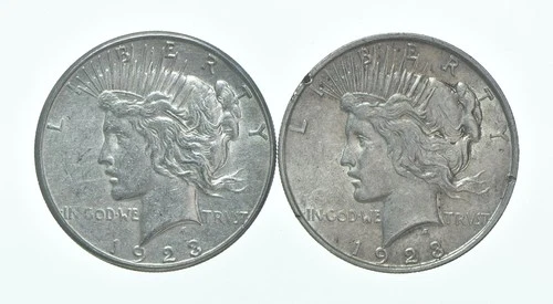 1923-S & 1923 Peace Silver Dollar $1 Bullion Collection Lot *178