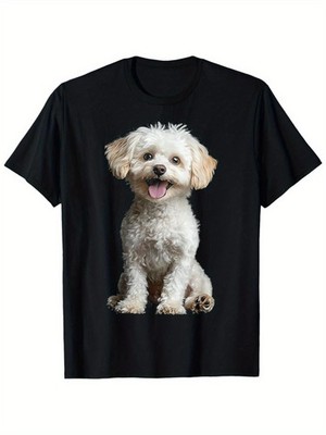 Maltipoo Dog Lover T-Shirt - Cute Maltipoo Puppy & Dog, Casual Crew Neck Short