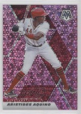2021 Panini Mosaic Quick Pitch Pink Mosaic Prizm 5/20 Aristides Aquino #98 0q21