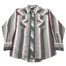 Vintage Wrangler Western Pearl Snap Shirt Striped XLT 17-35 Men s