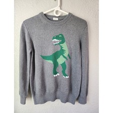 Crewcuts Gray Dinosaur Knit Sweater Kids Boys Size M
