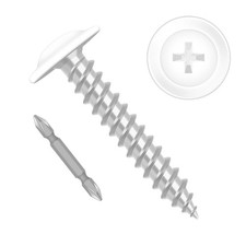 100 PCS 8x1-1/4" Truss Head Fast Self Tapping Screws Alloy Steel White