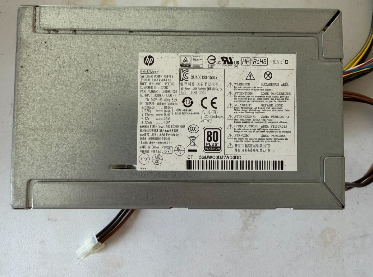 Genuine HP Z240 Workstation 400watt Power Supply Pce009 L03088-004