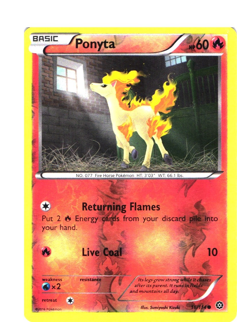 Ponyta Reverse Holo Common XY - Steam Siege 16/114 NM