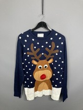CHRISTMAS Jumper - Size Medium - Navy - Great Condition - Men  s
