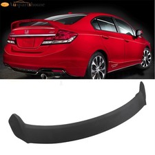 Matte Black Rear Spoiler Wing For 2013-2015 Honda Civic 4 Door Sedan Si Abs