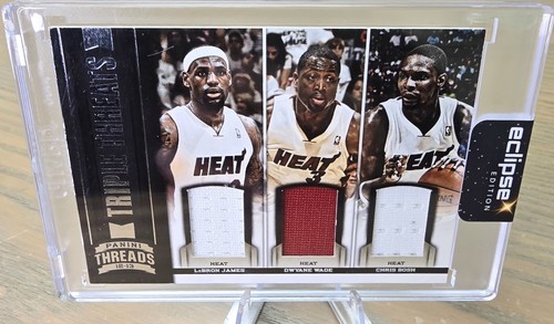 JAMES WADE BOSH 2012 PANINI THREADS TRIPLE THREATS GAME USED PATCH JERSEY /25 SP - Picture 1 of 2