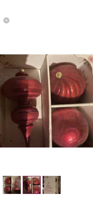 New Members Mark christmas red jumbo ornament set of 3