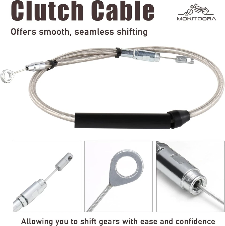 Línea de freno de cable extendido Softail 2018-up de 12"" para Harley Heritage Deluxe sin ABS Foto 3 de 4