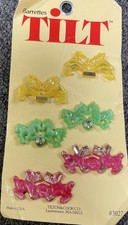 New Vintage Plastic Hair Barrettes Tilt Puppies Elephants Donkeys Metal Clip