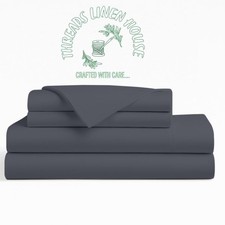Threads Linen Full Size 1000 TC 4 Piece Sheet Set 100 Egyptian Cotton Sateen...