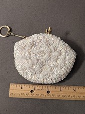 Vintage Sequined Coin Purse With Key Chain----*Free Shipping*