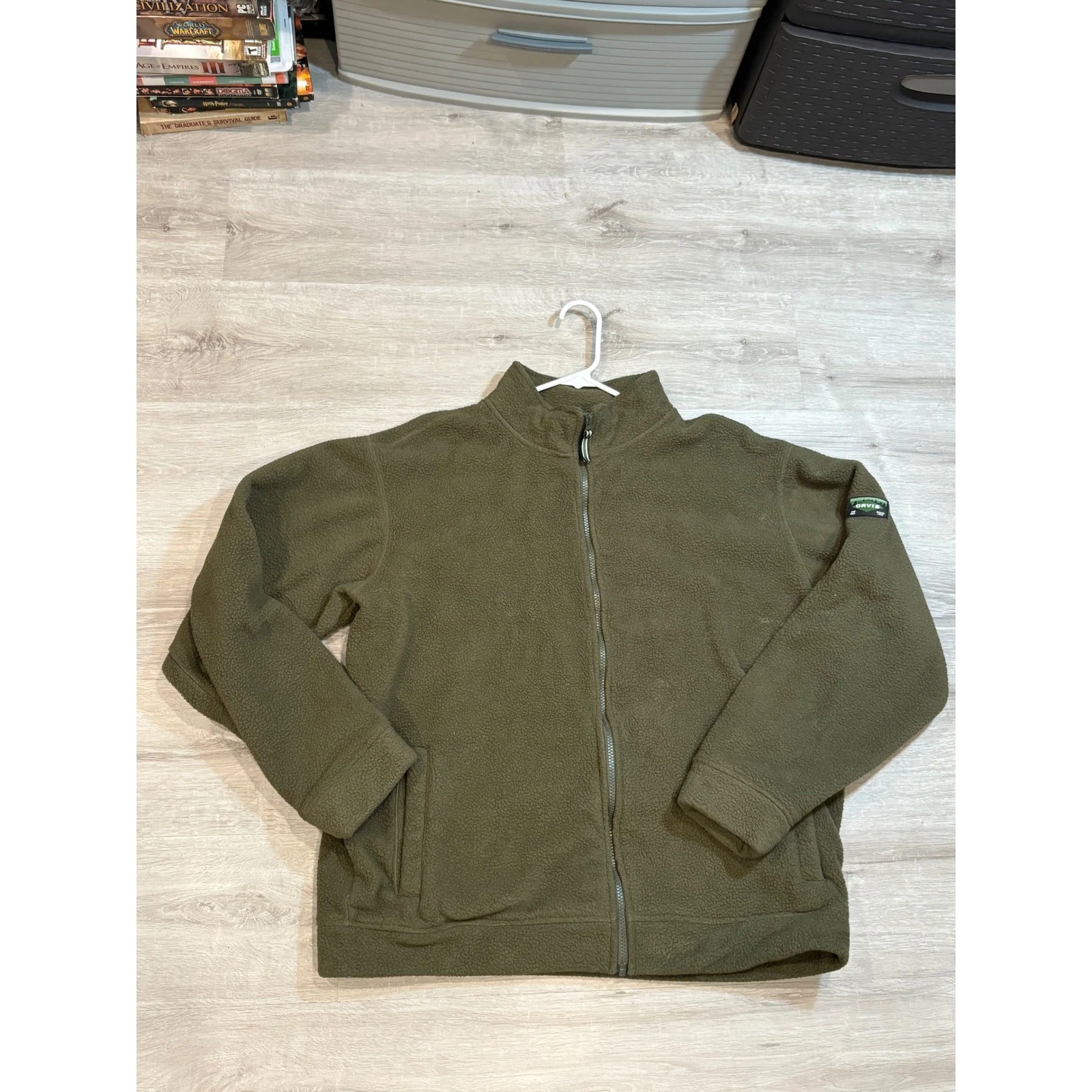 Orvis Classic Collection Fleece Jacket Mens XL Olive Green Full Zip