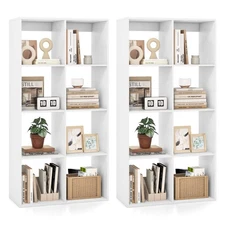 Cube Bookcase, Bookshelf with Open Compartments, Freestanding Cube Storage