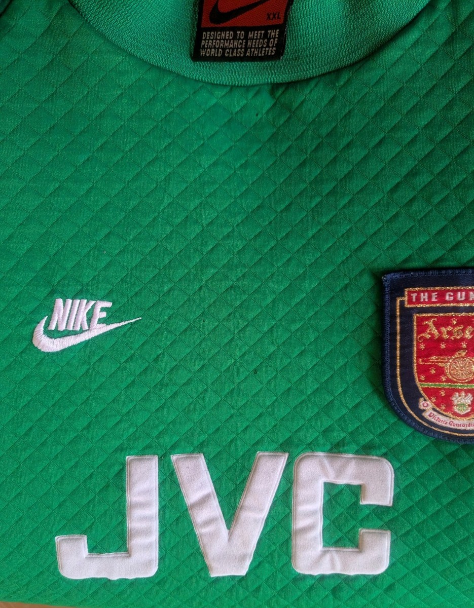 Vintage Arsenal XL XXL Nike 95/96/97 Green JVC Long Sleeve