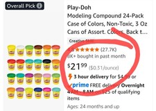 Play-Doh 24-Pack Case of Colors Non-Toxic 3 oz Cans of Assorted Colors