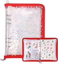 MUDOR 4 in 1 Sticker Storage Organizer, Binder with Red