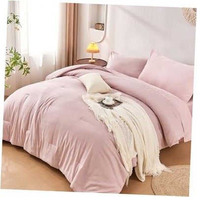  Twin Comforter Set with Sheets 5 Pieces, Pink Twin Comforter Set for College 