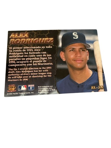 1996 Pacific #EL-26 ALEX RODRIGUEZ (Latin Stars) INSERT - Bild 2 von 3