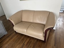 Ekornes Stressless Manhattan Sand Leather Loveseat