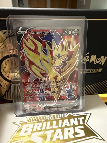 Zamazenta V Full Art Ultra Rare Holo SWSH01: 196/202 230 HP