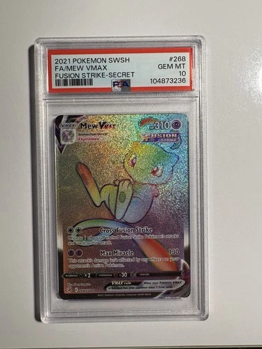 Pokémon TCG Mew VMAX 268/264 Fusion Strike Secret Rare Holo PSA 10